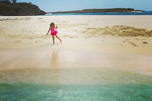 Young ballerina on beach in Abaco
