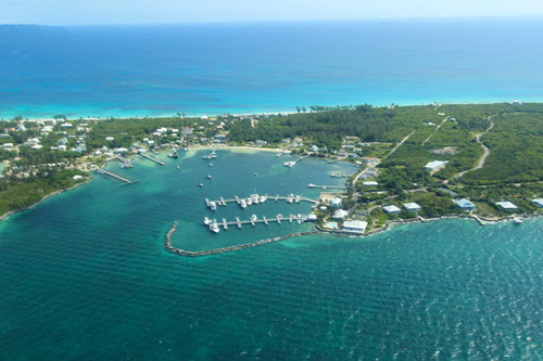 The harbour in Great Guana Cay