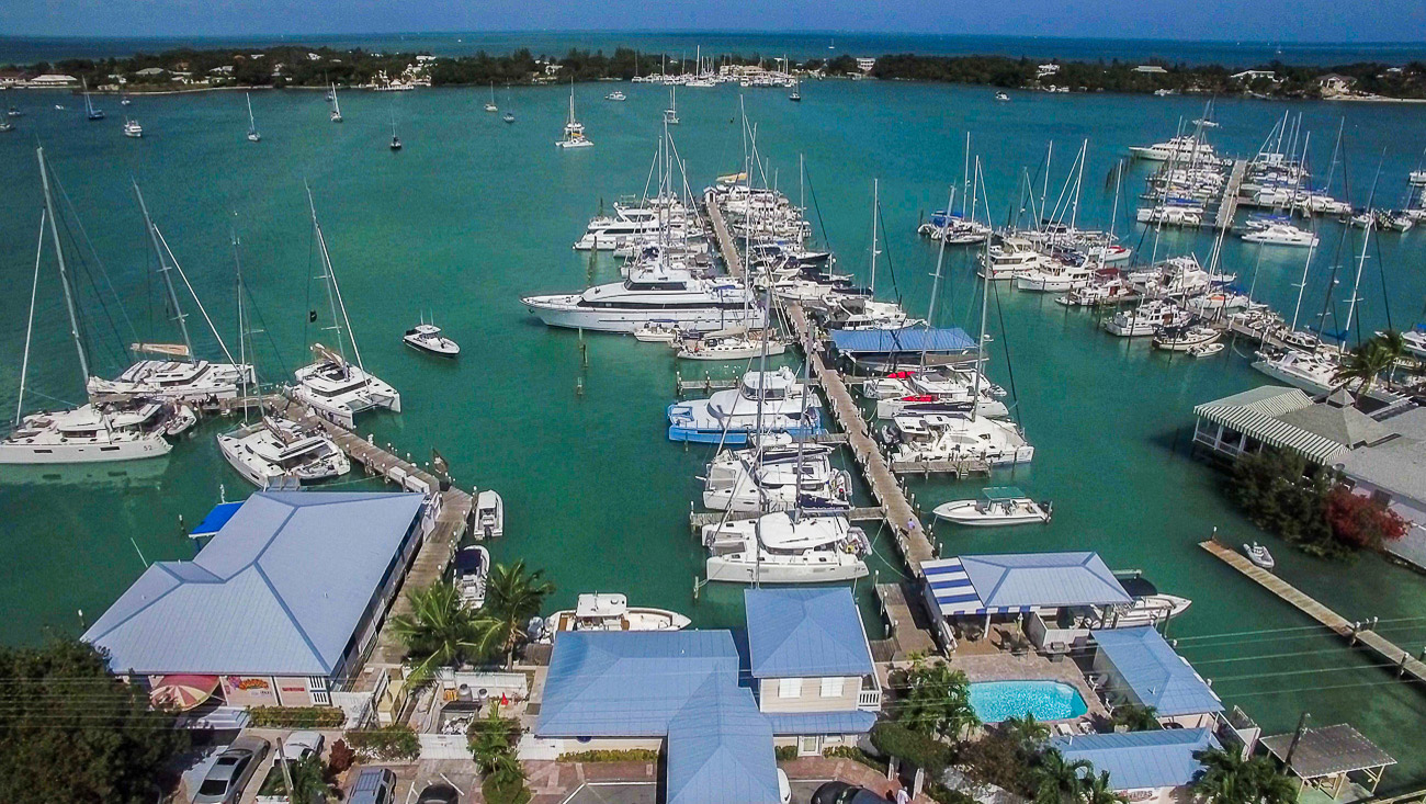 Harbour View Marina in Marsh Harbour, Abaco - aerial view