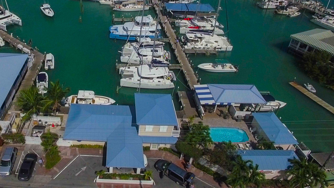 Harbour View Marina in Marsh Harbour, Abaco - Aerial of the Marina