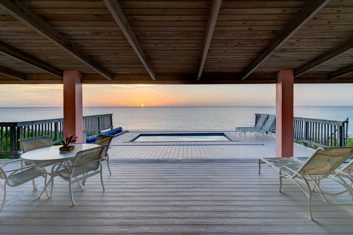 View from the deck of The Family Beach House on San Salvador