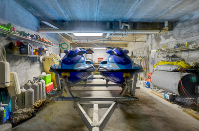 The garage at The Family Beach House on San Salvador 