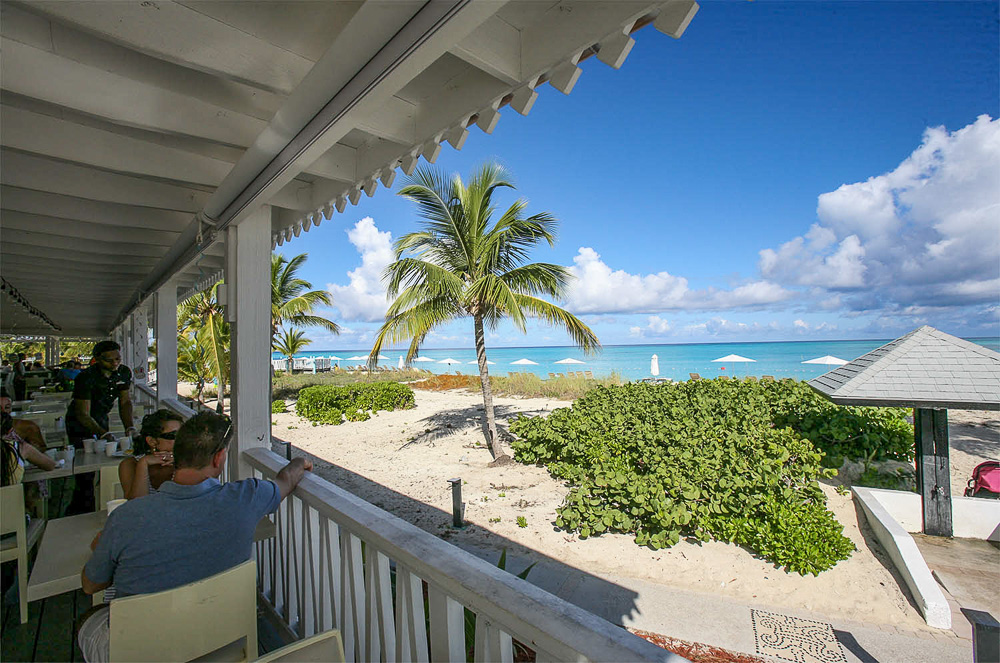 The view from the breakfast restaurant at Club Med on San Salvador