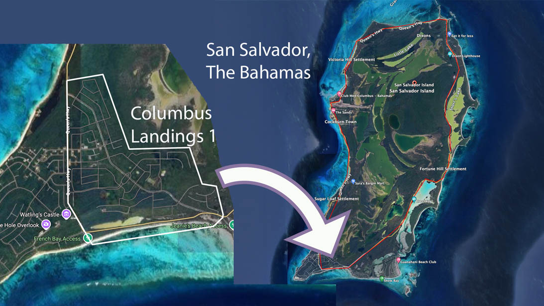 Map of Section 1 on Columbus Landings, San Salvador Bahamas
