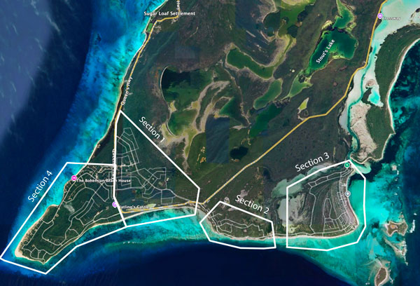 Map of Columbus Landings, San Salvador Bahamas
