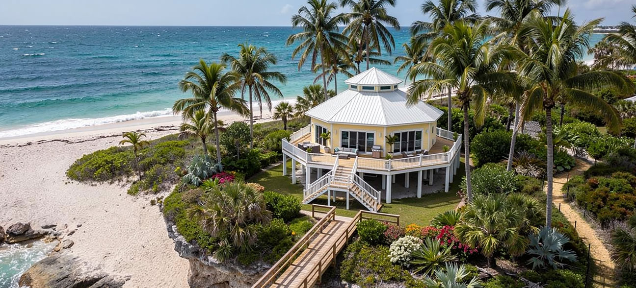 Virtual Concept of Beachhouse with board walk